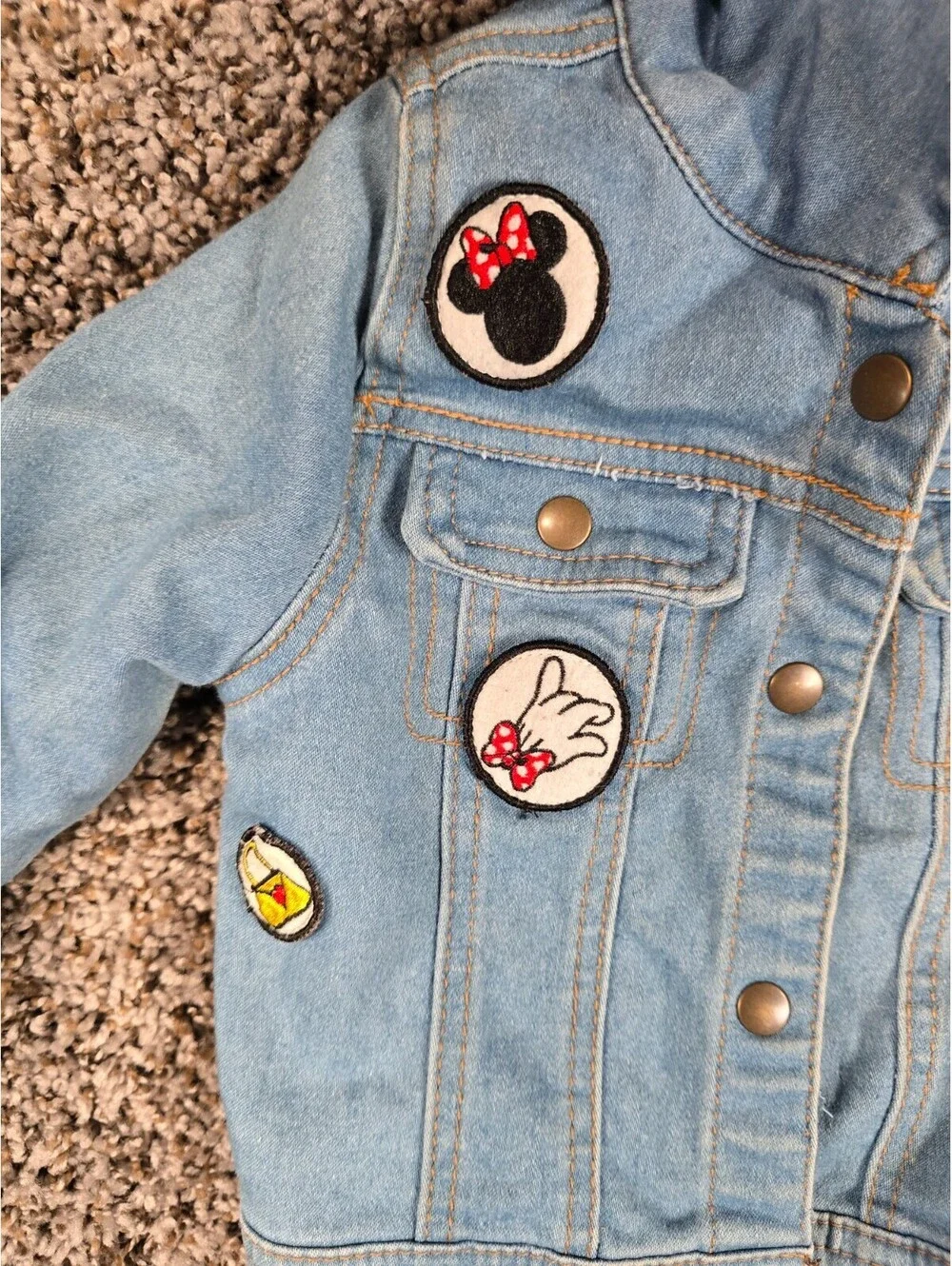 Disney Tutu Couture Minnie Mouse Girls Denim Jean Jacket Toddler Sz 3T